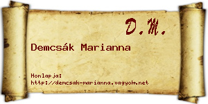 Demcsák Marianna névjegykártya